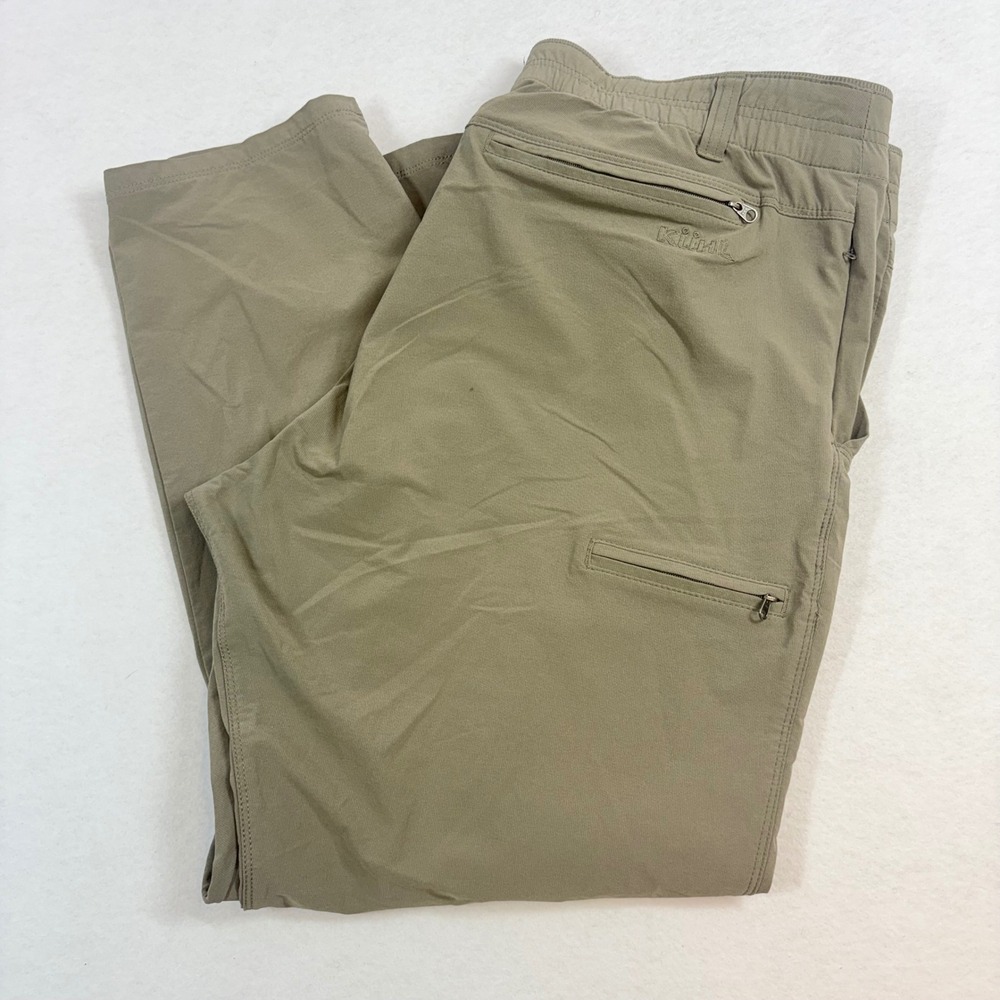 Kuhl Navigatr Pants Men 38x27 Khaki Tan Stretch Hiking Travel Outdoor Gorpcore